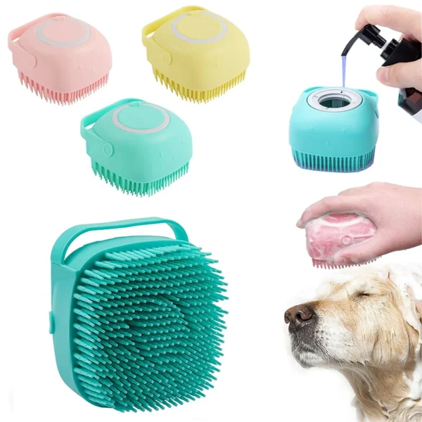 Silicone Pet Bath Massage Gloves Brush