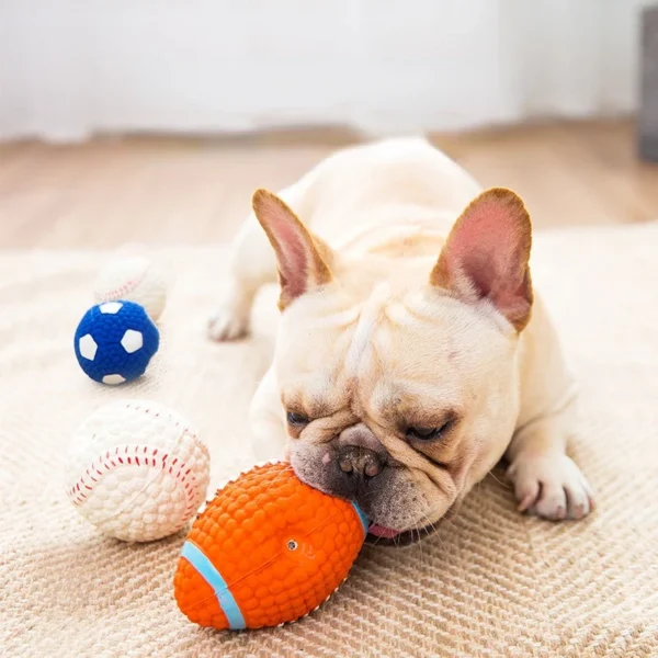 Squeaky Dog Toy Chew Rubber Ball