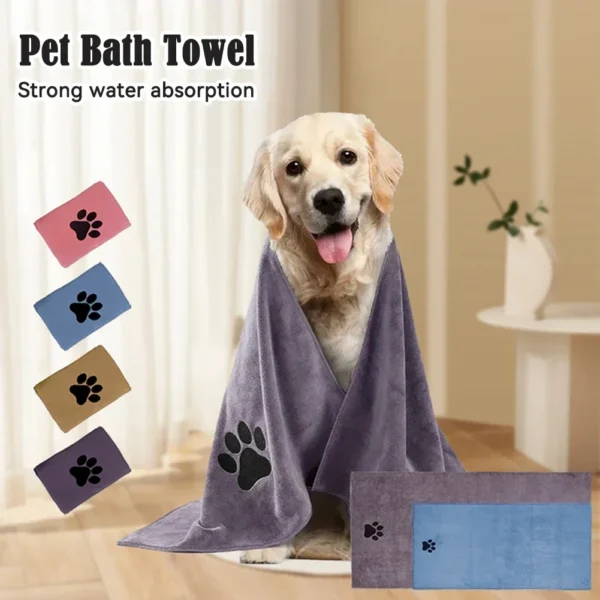 35*75cm/50*100cm Microfiber Pet Bath Towel Embroidered