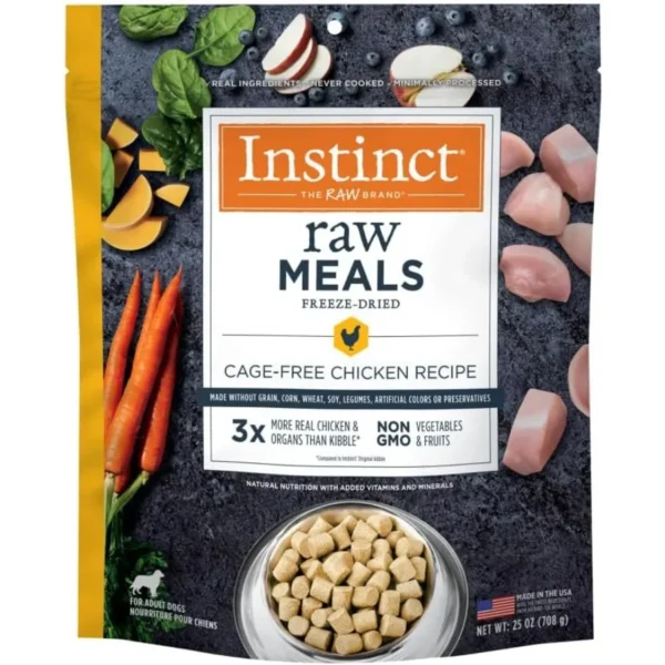 Freeze Dried Raw Meals Natural Dry Dog Food Grain Free - Cage Free Chicken 25 oz. Bag