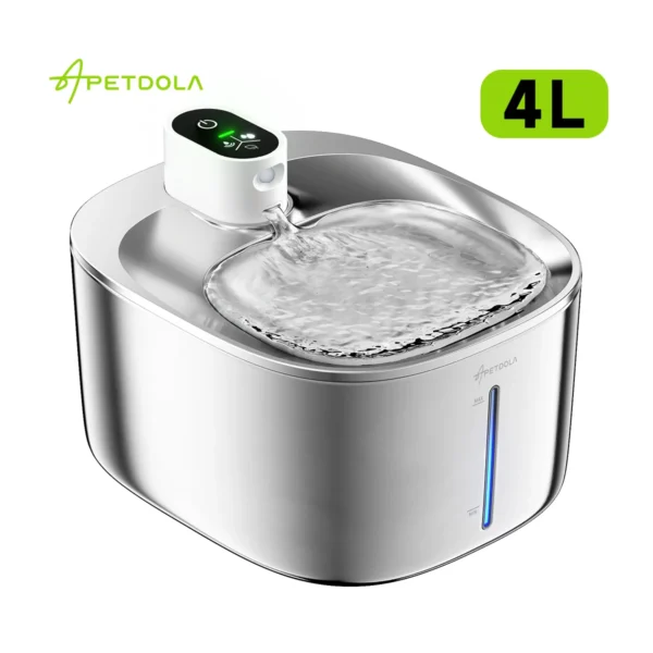 APETDOLA 4L Wireless Water Fountain Auto Sensor