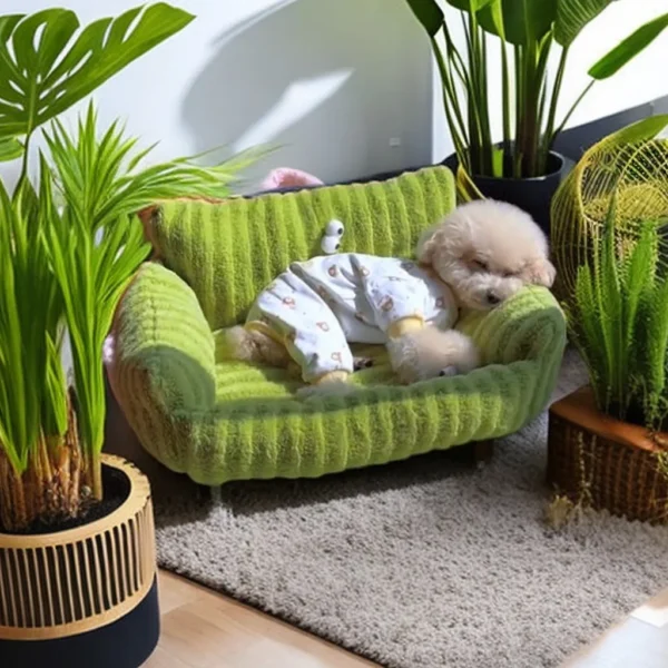 Winter Warm Pet Sofa Bed for Puppies & Cats – Soft Kennel Cushion Mat for Small Dogs