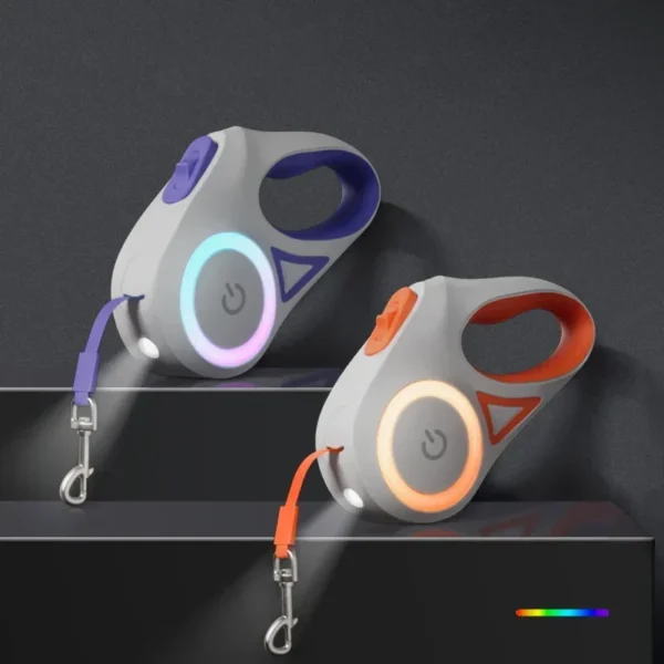 LED Luminous Dog Leash Automatic Retractable