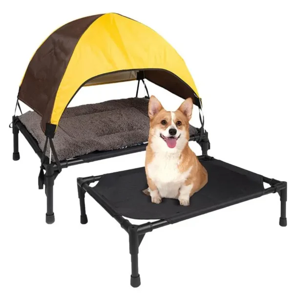 Foldable Elevated Dog Bed Canopy